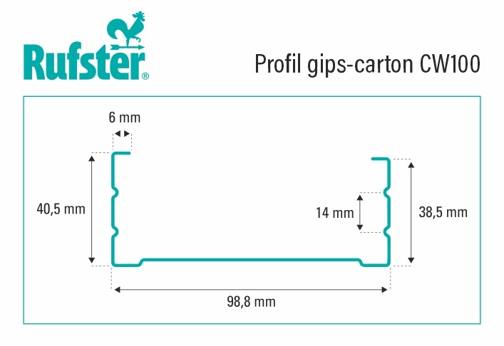 profile gips-carton CW100 - schita