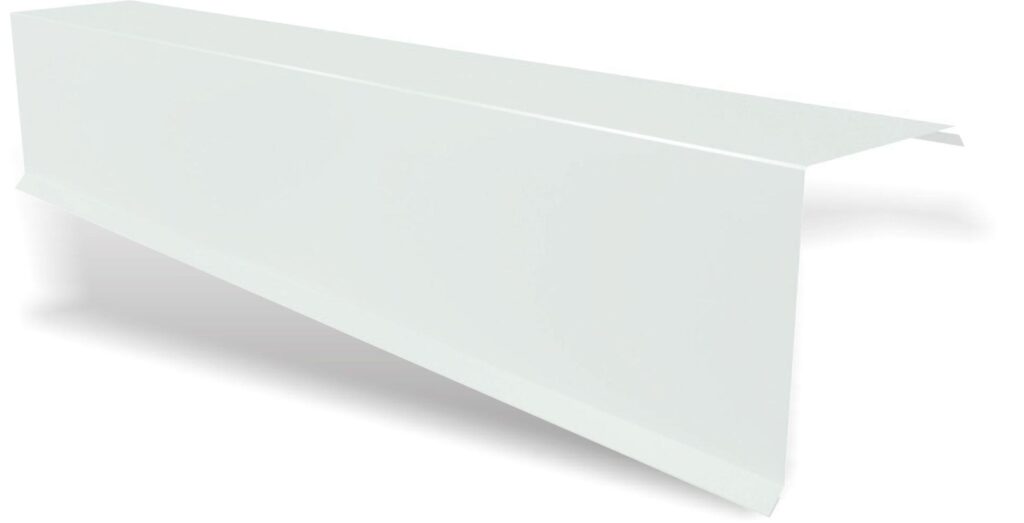 Bordură fronton standard RUFSTER Eco – 0,45 mm – Alb RAL 9002 – Poliester lucios