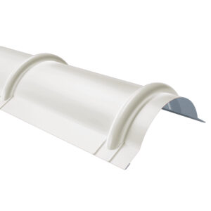 Coamă semirotundă pentru țiglă RUFSTER Eco – 0,45 mm – Alb RAL 9002 – Poliester lucios