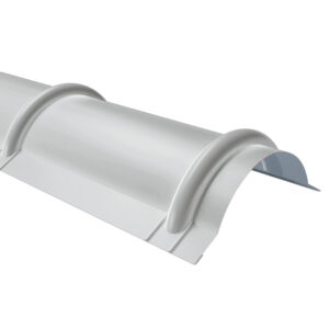 Coamă semirotundă pentru țiglă RUFSTER Eco – 0,45 mm – Gri-aluminiu RAL 9006 – Poliester lucios
