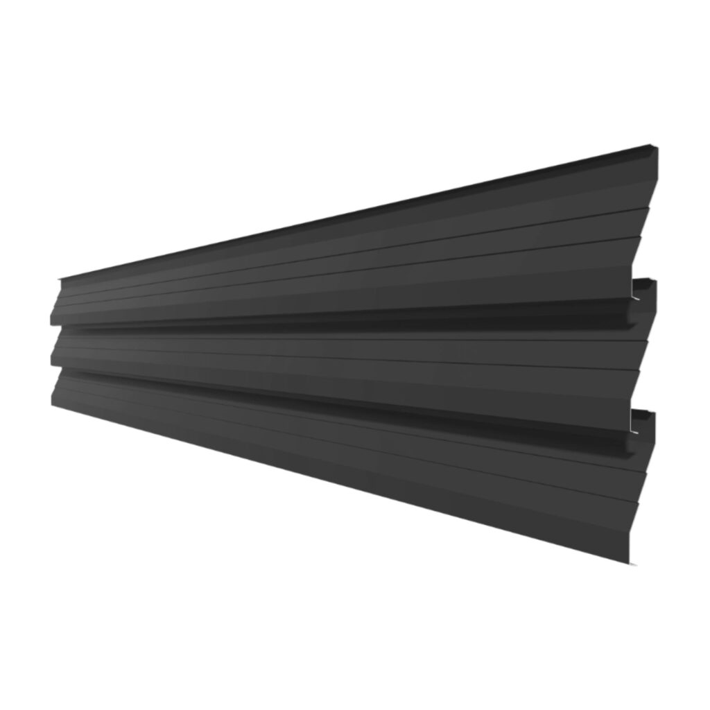Element jaluzea gard RUFSTER ZT125, grosime tablă 0,50 mm, RAL 9005 MS, negru mat structurat, vopsit pe ambele fețe