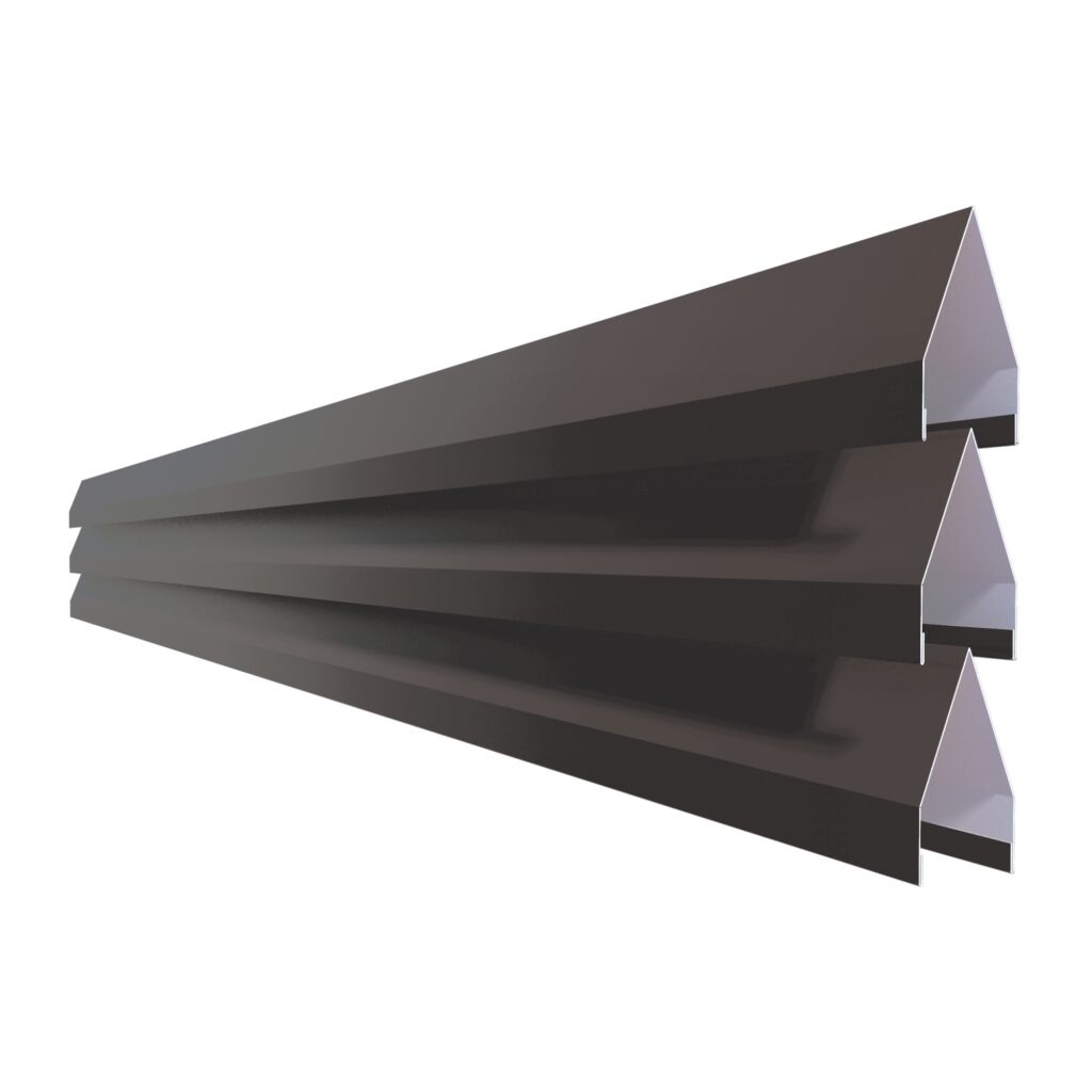 Jaluzea gard săgeată V75 RUFSTER – 0,50 mm – Maro-grafit RAL 8019 – Poliester mat structurat (MS)