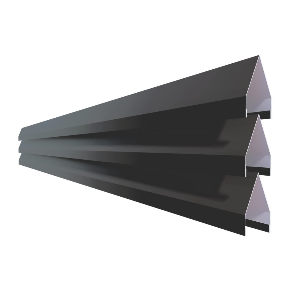 Jaluzea gard săgeată V75 RUFSTER – 0,50 mm – Negru RAL 9005 – Poliester mat structurat (MS)