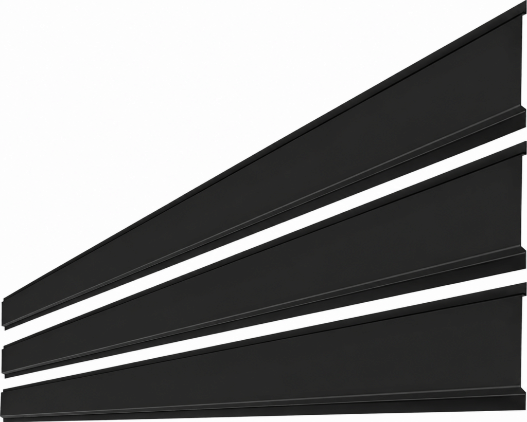 Element orizontal O120 RUFSTER – 0,60 mm – Negru RAL 9005 – Poliester mat structurat (MS) – M2P3