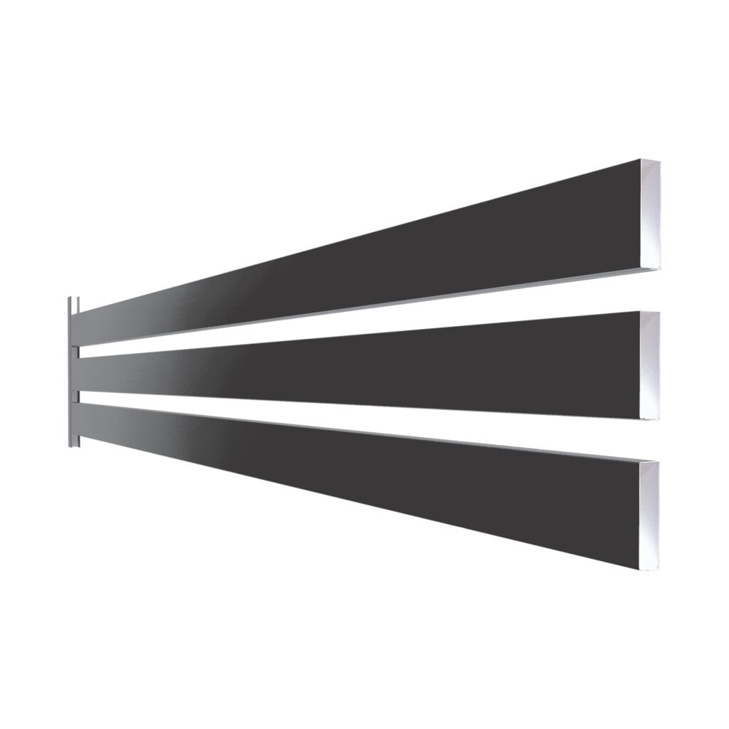 Element rectangular pentru gard, RUFSTER, dimensiune 80x20 mm, grosime 0,50 mm, finisaj mat structurat, culoare neagră RAL9005MS
