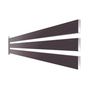 Element rectangular pentru gard, RUFSTER, dimensiune 80x20 mm, grosime 0,50 mm, finisaj mat structurat, culoare maro-grafit RAL8019MS