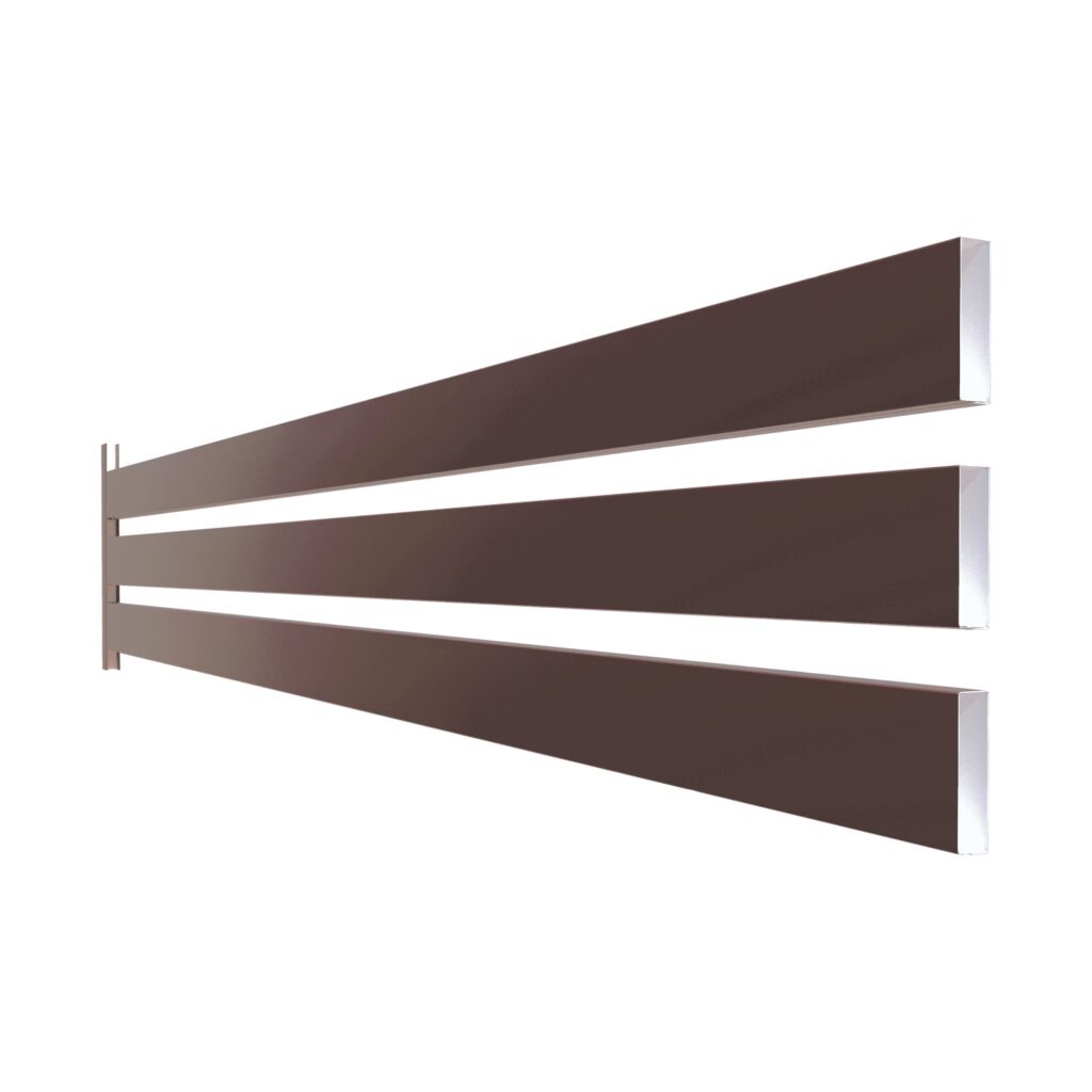 Element rectangular pentru gard, RUFSTER, dimensiune 80x20 mm, grosime 0,50 mm, finisaj super-poliester, culoare maro RAL8017MPR