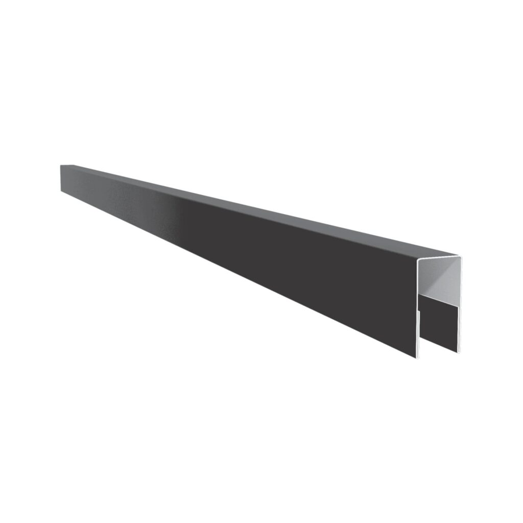 Profil U pentru gard combinat negru 9005 MS, RUFSTER, grosime tablă 0.5 mm