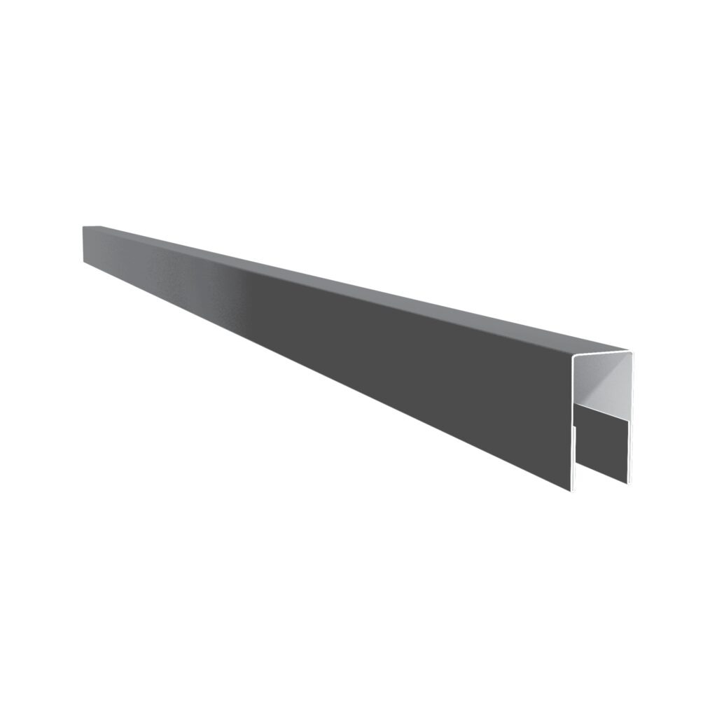 Profil U pentru gard rectangular, grosime tablă 0,50 mm, dimensiuni 35x21 mm, RAL 7016MS, gri-grafit mat structurat