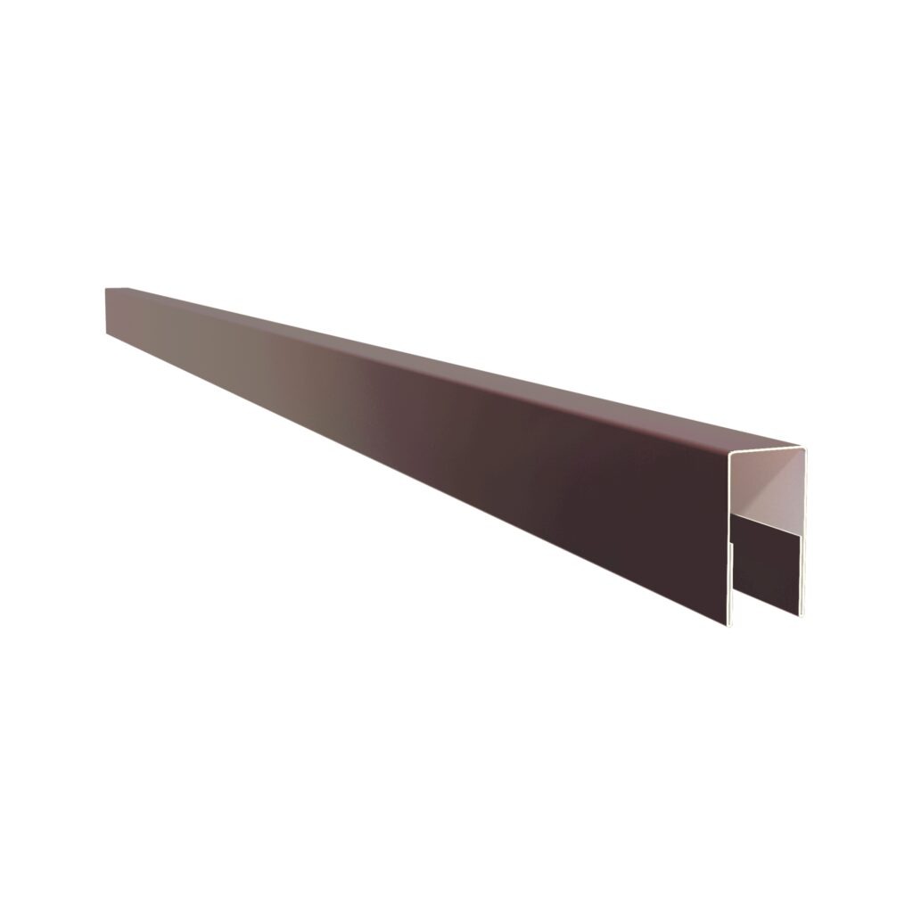 Profil U pentru gard rectangular, grosime tablă 0,50 mm, dimensiuni 35x21 mm, RAL 8017MS, maro mat structurat