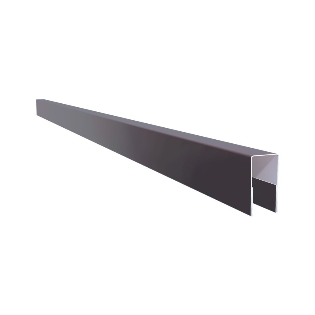 Profil U pentru gard rectangular, grosime tablă 0,50 mm, dimensiuni 35x21 mm, RAL 8019MPR, maro-grafit super-poliester