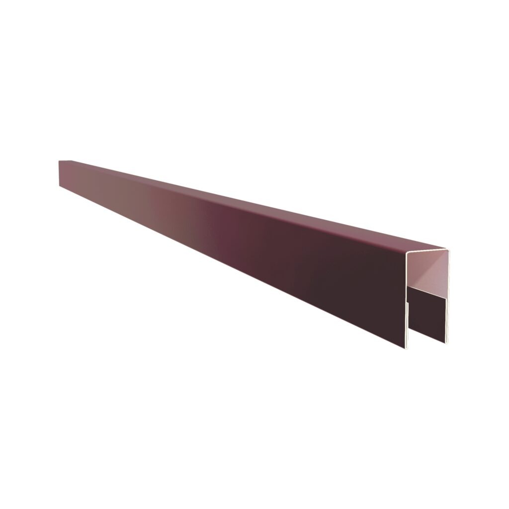Profil U pentru gard rectangular, grosime tablă 0,50 mm, dimensiuni 35x21 mm, RAL 3005MS, vișiniu mat structurat
