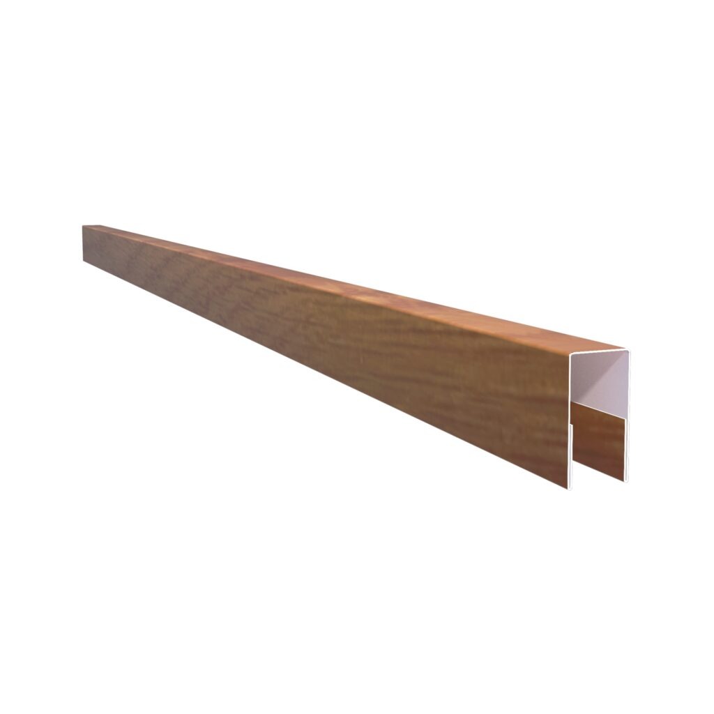 Profil U pentru gard rectangular, grosime tablă 0,50 mm, dimensiuni 35x21 mm, stejar auriu, texturat