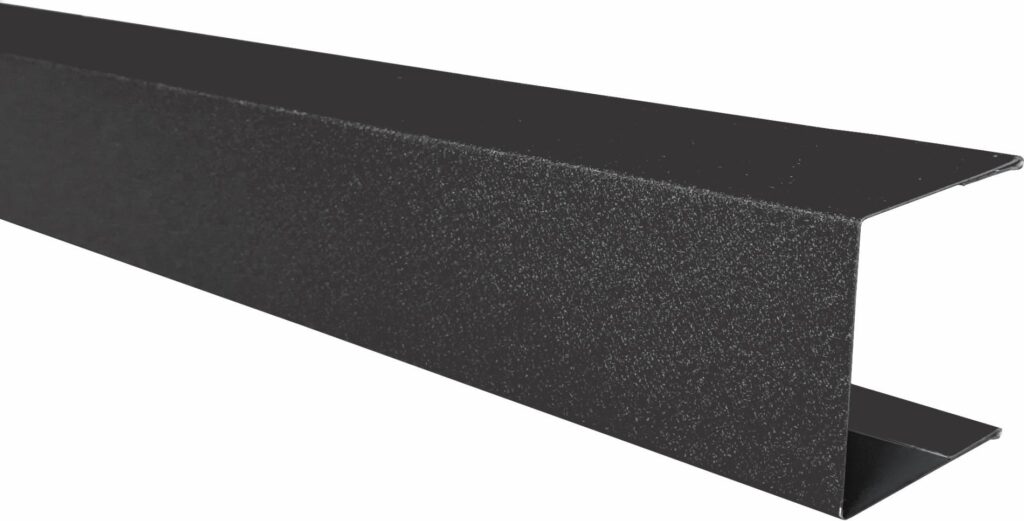 Profil U pentru jaluzea de gard RUFSTER ZT125, grosime tablă 0,50 mm, dimensiuni 30 x 40 mm, RAL 9005 MS, negru mat structurat, vopsit pe ambele fețe