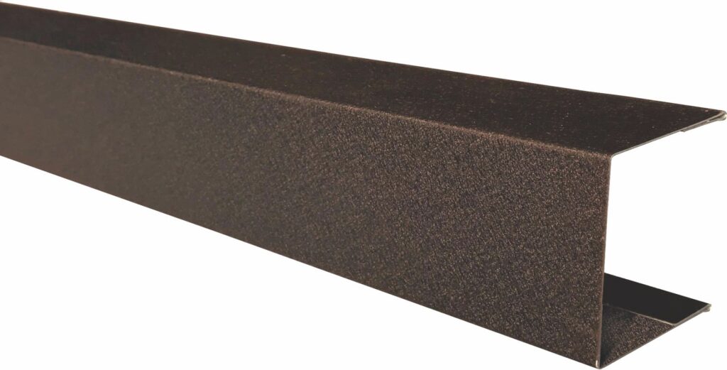 Profil U pentru jaluzea de gard RUFSTER ZT125, grosime tablă 0,60 mm, dimensiuni 30 x 40 mm, RAL 8019 MS, maro-grafit mat structurat, vopsit pe ambele fețe