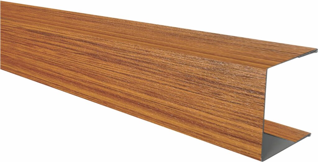 Profil U pentru jaluzea de gard RUFSTER ZT125, grosime tablă 0,50mm, dimensiuni 30 x 40 mm, Stejar Auriu, texturat
