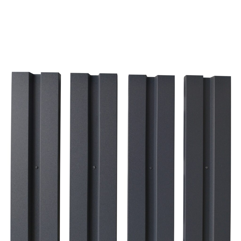 Șipcă gard V1 RUFSTER – 0,45 mm – Negru RAL 9005 – Poliester mat structurat (MS) – M2P3