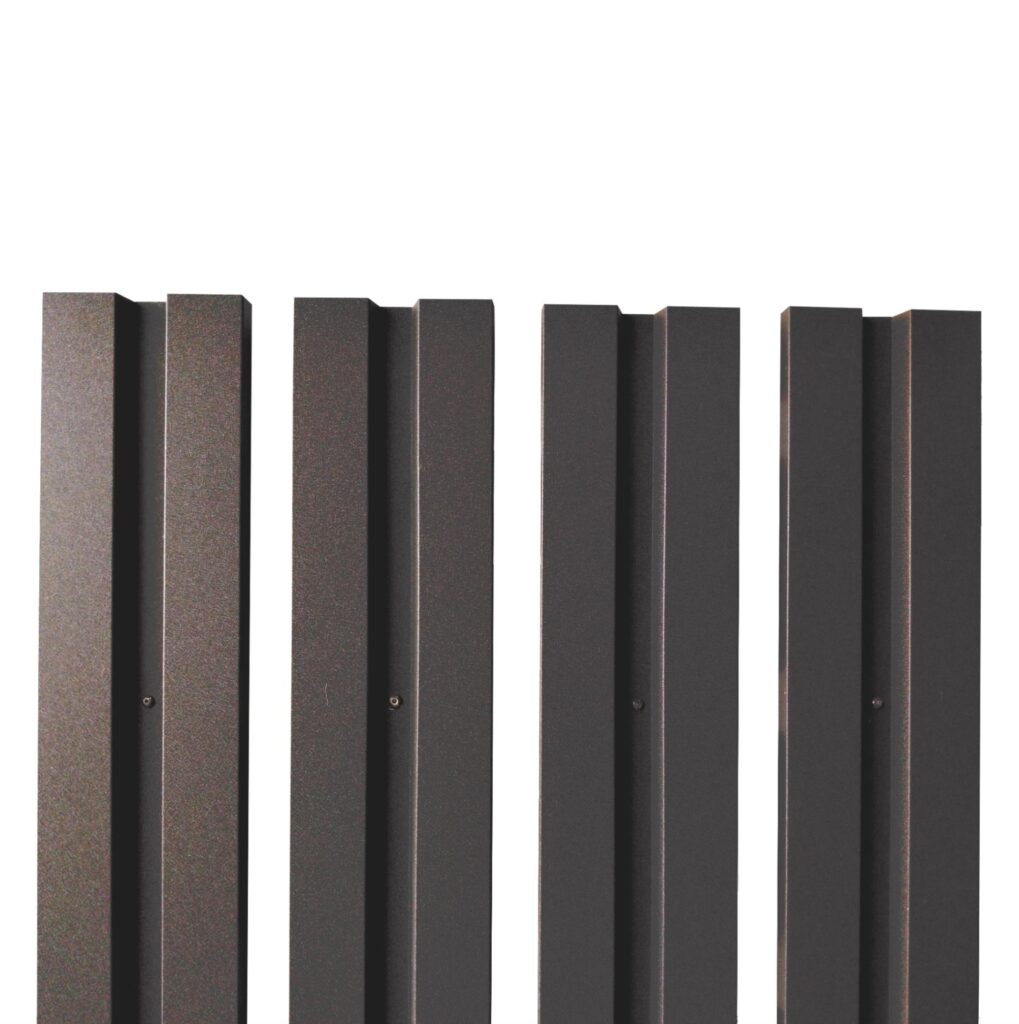 Șipcă gard V1 RUFSTER – 0,50 mm – Maro-grafit RAL 8019 – Poliester mat structurat (MS) – M2P3