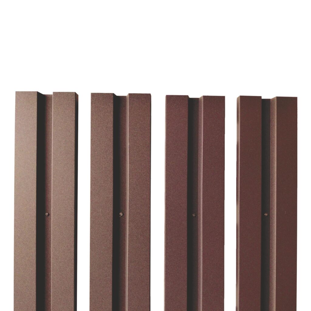 Șipcă gard V1 RUFSTER – 0,45 mm – Maro RAL 8017 – Poliester mat structurat (MS) – M2P3