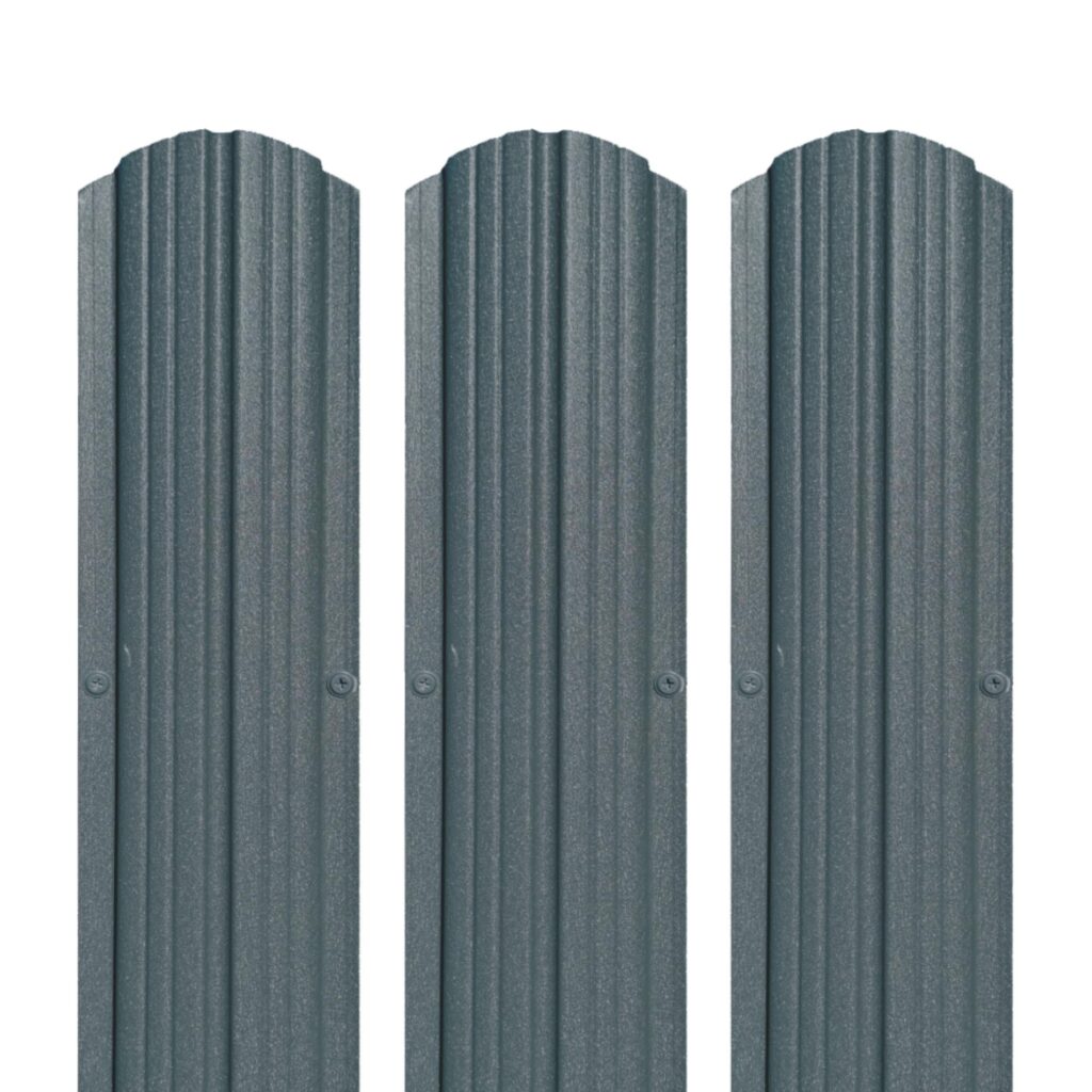 Șipcă pentru gard RUFSTER grosime 0,45 mm M2P3, culoare gri-grafit RAL 7016MS, finisaj mat structurat, vopsită pe ambele fețe