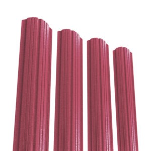 Șipcă pentru gard RUFSTER – 0,50 mm – Vișiniu RAL 3005 – Poliester mat structurat (MS) – pe o singură față