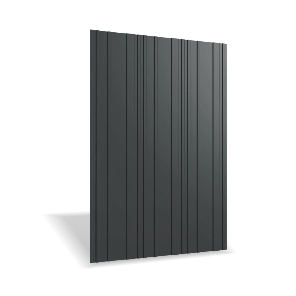 Tablă arhitecturală RUFSTER R8A SELENA Eco – 0,45 mm – Negru RAL 9005 – Poliester lucios