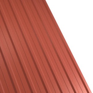 Tablă cutată RUFSTER R12A Premium – 0,50 mm – Maro-cupru RAL 8004 – Poliester mat structurat (MS)