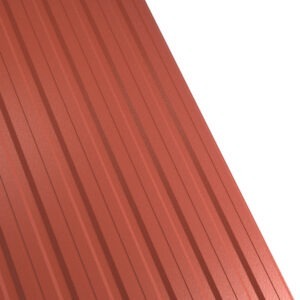 Tablă cutată RUFSTER R12F Premium – 0,50 mm – Maro-cupru RAL 8004 – Poliester mat structurat (MS)