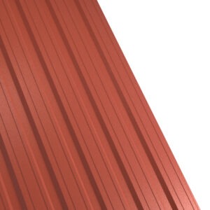 Tablă cutată RUFSTER R18F Eco – 0,45 mm – Maro-cupru RAL 8004 – Poliester mat structurat (MS)