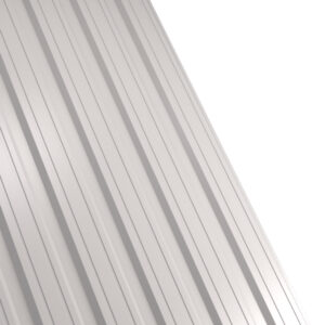 Tablă cutată RUFSTER R18F Eco – 0,45 mm – Gri-aluminiu RAL 9006 – Poliester lucios