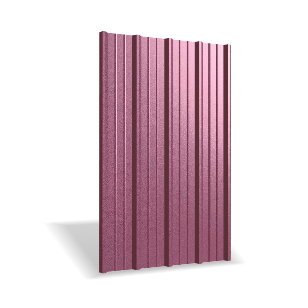 Tablă cutată RUFSTER R35A Premium – 0,50 mm – Vișiniu RAL 3005 – Poliester mat structurat (MS)