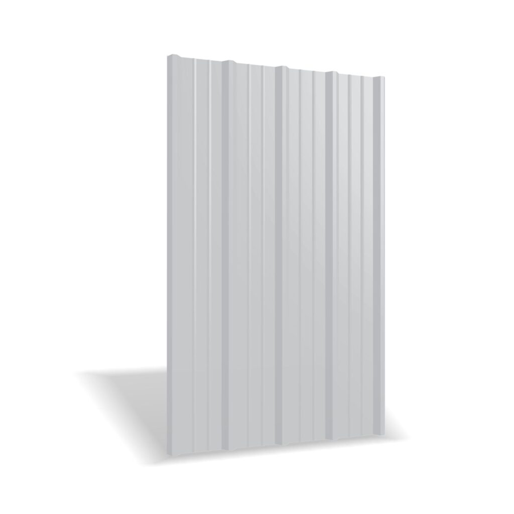 Tablă cutată RUFSTER R35A Super 0,60 mm grosime 9006 Drip Control gri-aluminiu lucios cu folie Dripstop