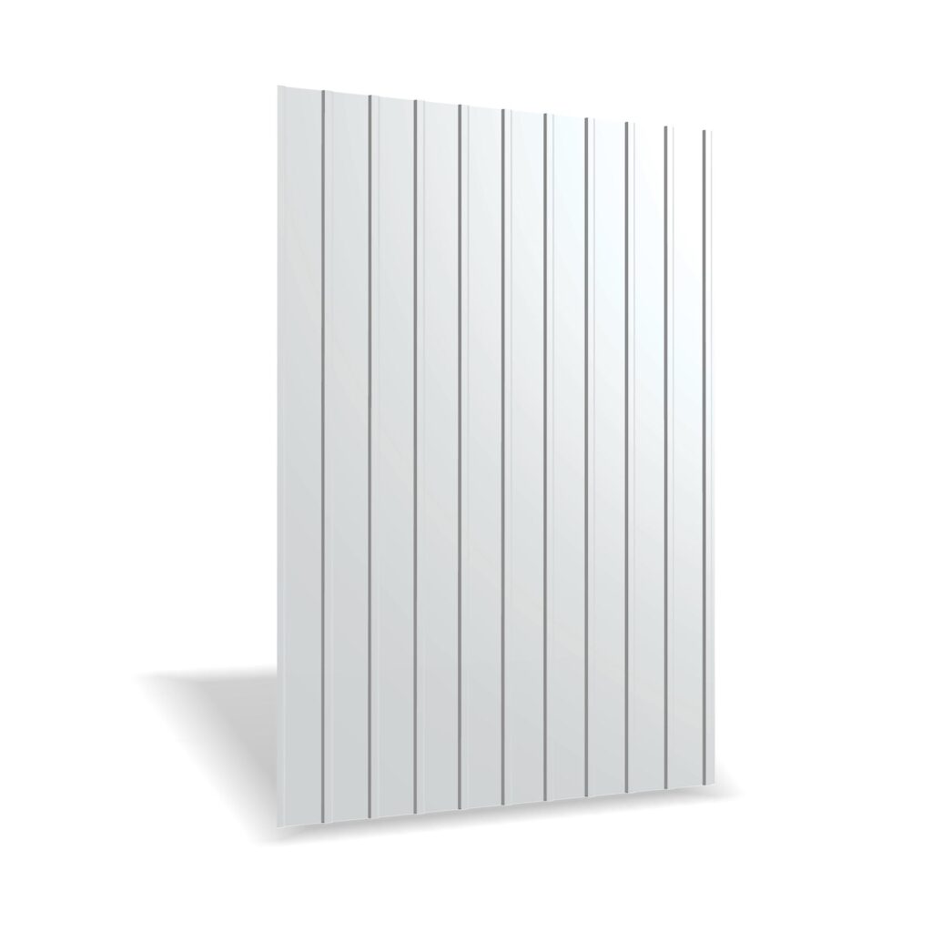 Tablă cutată RUFSTER R8A Eco – 0,45 mm – Gri-aluminiu RAL 9006 – Poliester lucios