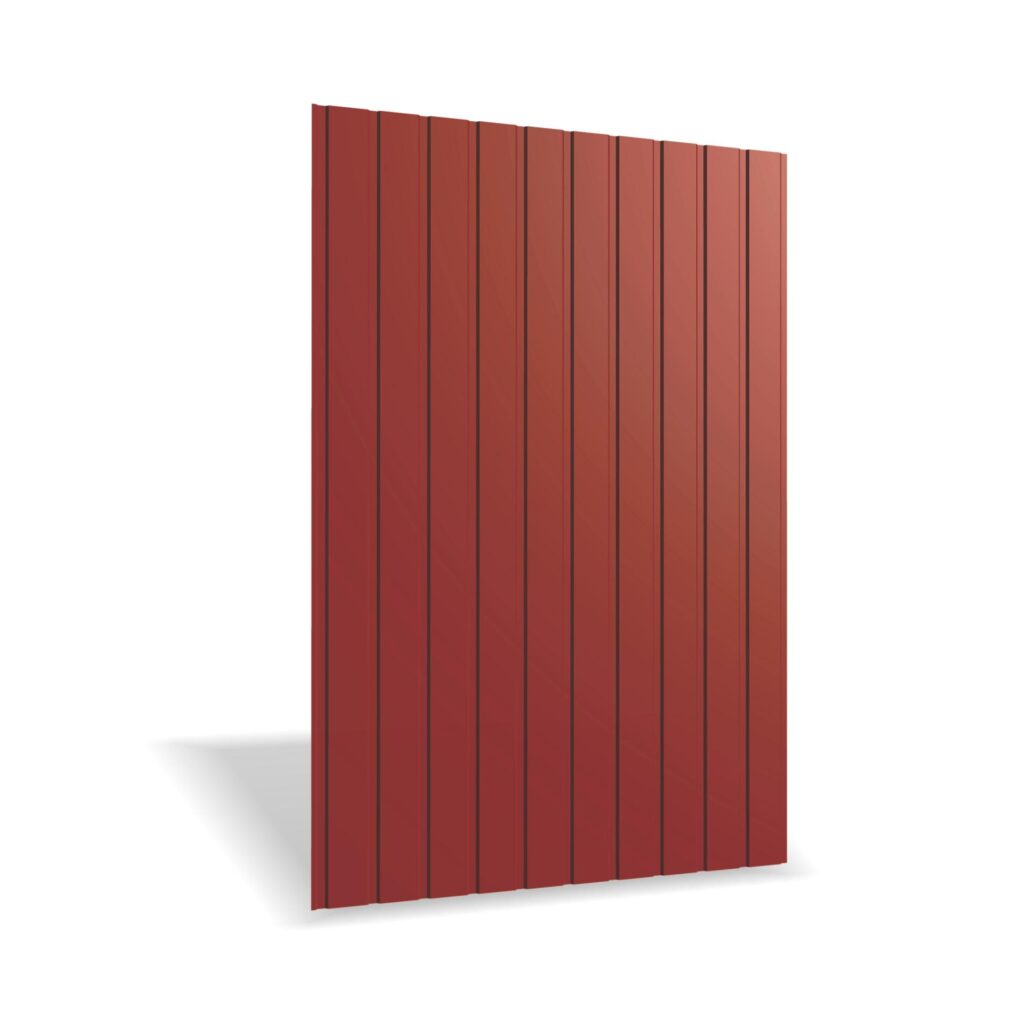 Tablă cutată RUFSTER R8F Eco – 0,45 mm – Cărămiziu RAL 3009 – Poliester lucios