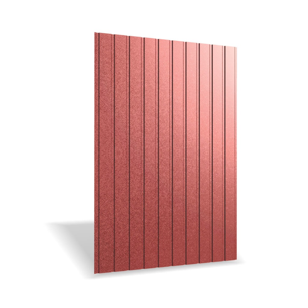 Tablă cutată RUFSTER R8F Eco – 0,45 mm – Cărămiziu RAL 3009 – Poliester mat structurat (MS)