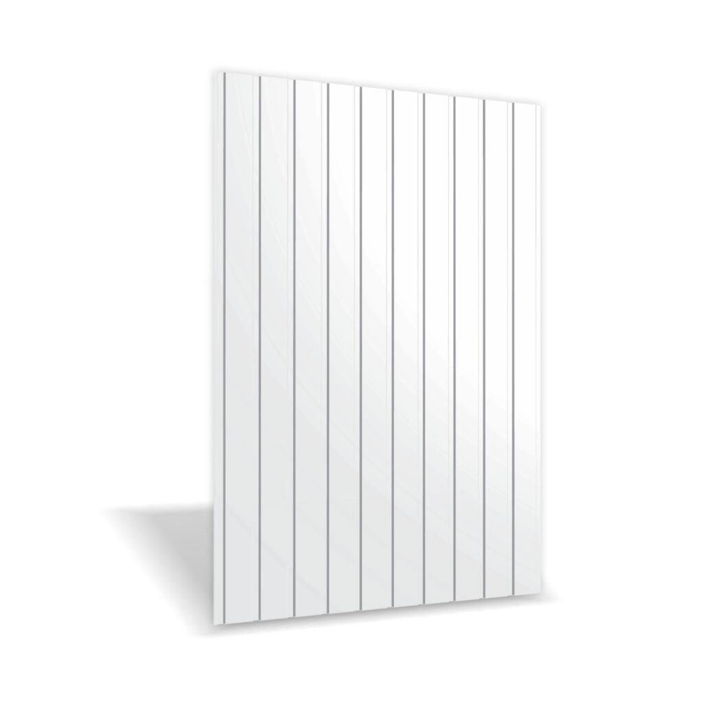 Tablă cutată RUFSTER R8F Eco – 0,45 mm – Alb RAL 9002 – Poliester lucios