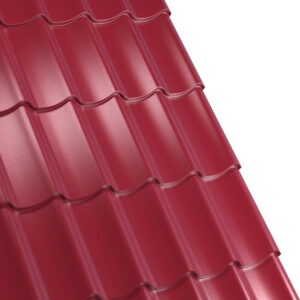 Țiglă metalică RUFSTER AQUA 3D Eco – 0,45 mm – Vișiniu RAL 3005 – Poliester lucios