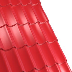 Țiglă metalică RUFSTER AQUA 3D Eco – 0,45 mm – Roșu RAL 3011 – Poliester lucios
