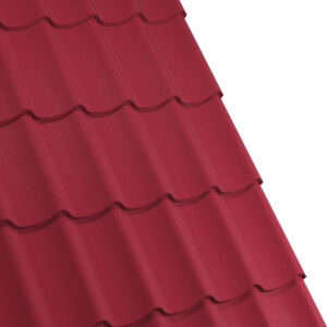 Țiglă metalică RUFSTER AQUA 3D Premium – 0,50 mm – Vișiniu RAL 3005 – Poliester mat structurat (MS)