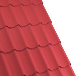 Țiglă metalică RUFSTER AQUA 3D Premium – 0,50 mm – Roșu RAL 3011 – Poliester mat structurat (MS)