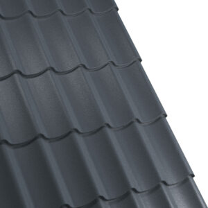 Țiglă metalică RUFSTER AQUA 3D Premium – 0,50 mm – Gri-antracit RAL 7016 – Poliester mat structurat (MS)