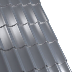 Țiglă metalică RUFSTER AQUA 3D Premium – 0,50 mm – Gri-grafit RAL 7024 – Poliester lucios