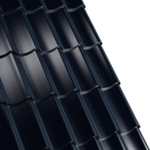 Țiglă metalică RUFSTER AQUA 3D Premium – 0,50 mm – Negru RAL 9005 – Poliester lucios