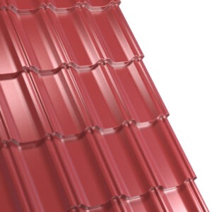 Țiglă metalică RUFSTER CELESTA Eco – 0,45 mm – Cărămiziu RAL 3009 – Poliester lucios