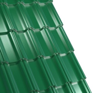 Țiglă metalică RUFSTER CELESTA Eco – 0,45 mm – Verde RAL 6005 – Poliester lucios