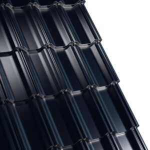 Țiglă metalică RUFSTER CELESTA Eco – 0,45 mm – Negru RAL 9005 – Poliester lucios