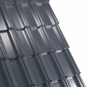 Țiglă metalică RUFSTER CELESTA Premium – 0,50 mm – Gri-antracit RAL 7016 – Poliester lucios
