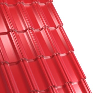 Țiglă metalică RUFSTER CELESTA Premium – 0,50 mm – Roșu RAL 3011 – Poliester lucios