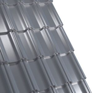 Țiglă metalică RUFSTER CELESTA Premium – 0,50 mm – Gri-grafit RAL 7024 – Poliester lucios