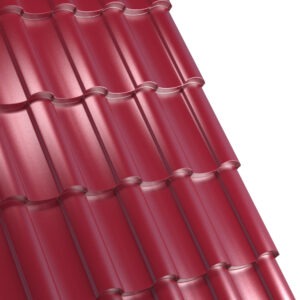 Țiglă metalică RUFSTER NOVA Eco – 0,45 mm – Vișiniu RAL 3005 – Poliester lucios